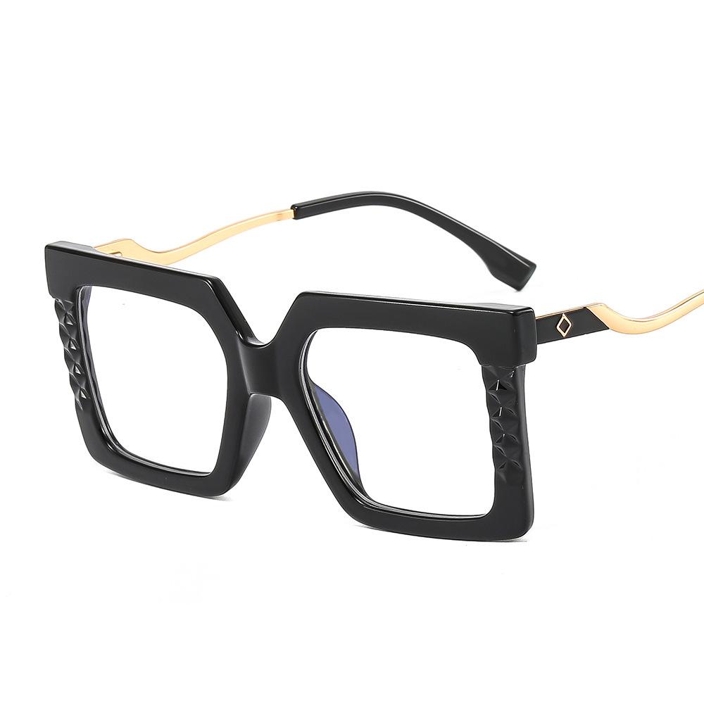 Oversized Square Eyeglass Frames For Women Metal Fashion Computer Optical Lenses Glasses Female Shades Anti-blue Light Spectacle