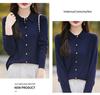 Polo Collar Knitted Cardigan: Slim Fit, Solid Color, Versatile for Spring & Autumn Women's Business Casual Wear