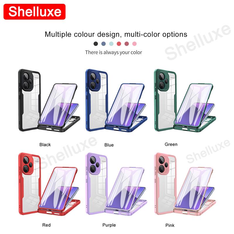 Pro Redmi Note13 Pro+ 360 Plné Tělo Přední+Zadní Průhledný Kryt Shelluxe Pro Xiaomi Redmi Note 13 Pro Plus Silikonový Oboustranný Kryt