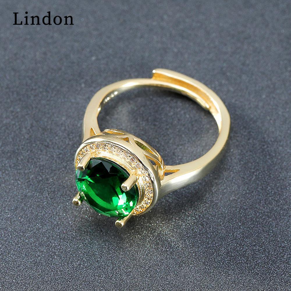 Lindon Classic Zircon Ring Dame Smykker Bryllup Løfte Party Gift