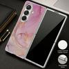 Watercolor Marble Case For Samsung Z Fold 8 Ultra 7 6 5 Hybrid 3in1 Leather Skin Plating Folding Phone Cover For Galaxy Z Fold8 Fold7 Fold6