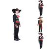 Day Of The Dead Costume For Adults And Kids With Polyester Fabric For Halloween Festivities And Stage Performances