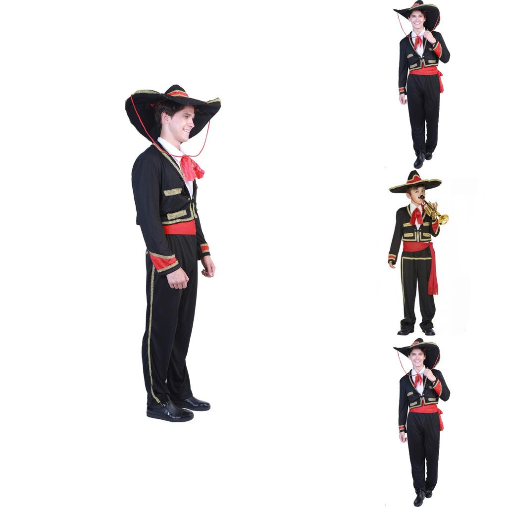 Day Of The Dead Costume For Adults And Kids With Polyester Fabric For Halloween Festivities And Stage Performances