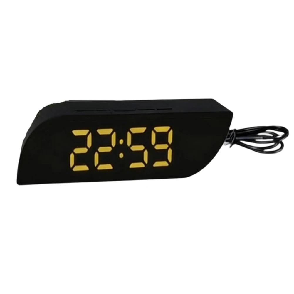 LED Digital Alarm Clock Mirror Time Temperature Dual Display Adjustable Brightness Plastic Clock Home Decoration Tools