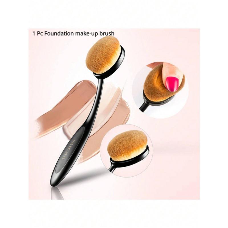 

1Pc Single cosmetic brush, black BB brush, bendable powder free powder brush, cleaning toothbrush, foundation make-up brush чёрный