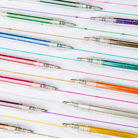Glitter Gel Pens Set Vibrant Sparkling Ink Markers for Writing Doodling Press-Type Neon Highlighters for Journaling Scrapbooking & Art Projects