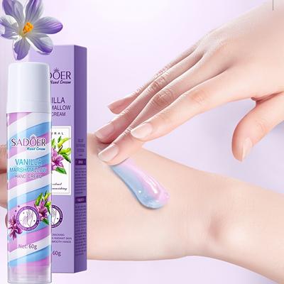 Vanilla Marshmallow Hand Cream, Reduces Fine Lines, Boosts Gloss, Deeply Moisturizes, Improves Dry Skin, Leaves Hands Smooth, Soft & Radiant