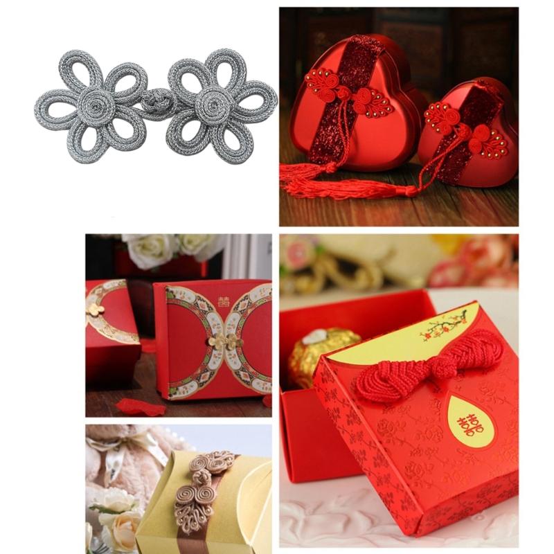 Hand Sewing Button Fasteners Chinese Knot Closure Cheongsam Frog Buttons Gold Silk Buckle Clothes Tang Suit Decoration