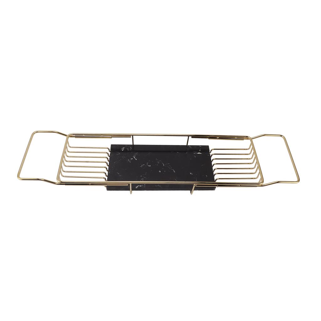 Metal Marble Bathtub Rack Anti Slip Space Saving Multi Functional Expandable Bathtub Tray House Warming Gift