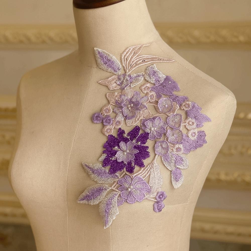 Elegant Embroidery Bead Patches Three-dimensional Clothing Applique Clothes Patches  Dress Repair