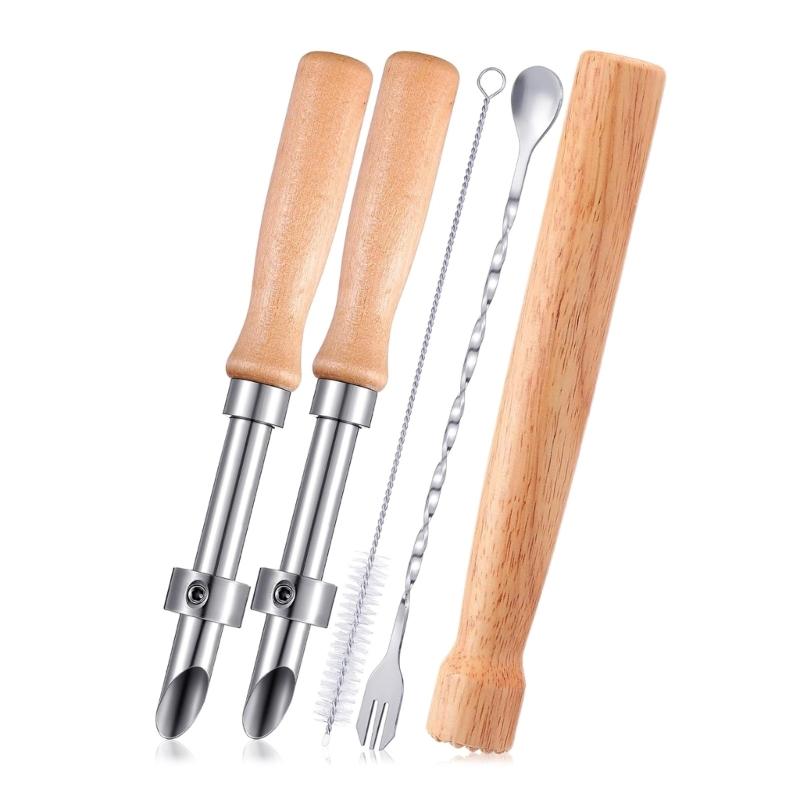 

Durable Ice Crusher And Straw Hole Puncher Set Drink Preparation Tool For Pubs Cafes Home Drink Making 1