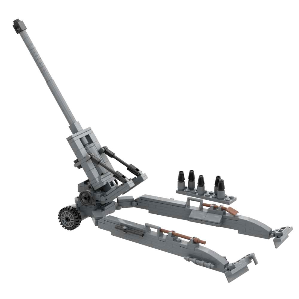 Stavebnice M777 Houfnice Flak 36 pak40 M102 M198 Bofors 40mm Protiletadlové Protitankové Dělo Dělostřelectvo Bitevní Lodi Vojenská Stavebnice