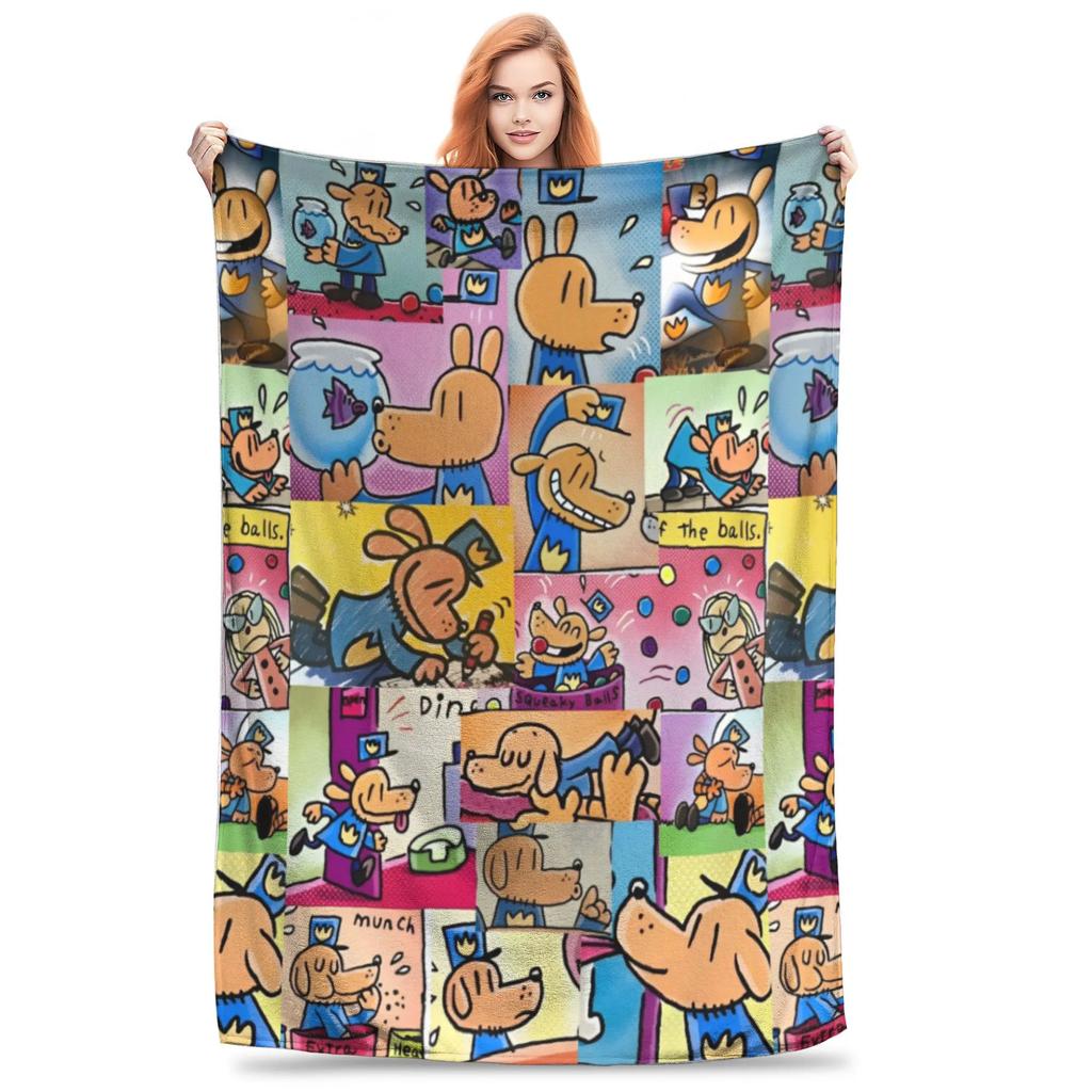Dogman Collage Cool Manga Comic Flannel Throw Blankets Dog Blanket for Bed Couch Lightweight Bedding Throws