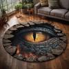2D Dragon Eye Cave Area Rug Round Fantasy Decor Non - Slip Carpet Perfect for Living Room/Bedroom, Gothic Home Style