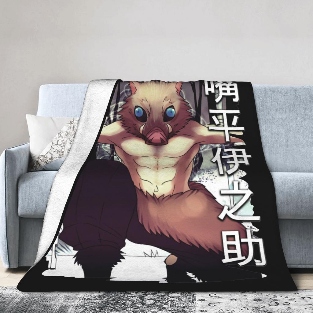 Kimetsu No Yaiba Zenitsu Anime Blanket  Flannel Vintage Warm Throw Blankets for Chair Covering Sofa Decoration