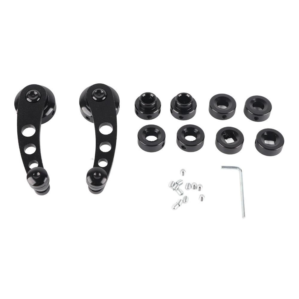 Black Window Winder Aluminum Alloy Window Handle Replacement  for Sedan, Truck, Classic Car