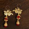 Aesthetic Bride Cherry Stud Earrings Jewelry New Year Earrings Chinese Wedding Earrings  Woman
