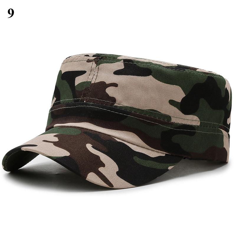 Camouflage Flat Cap Snapback Hat Adjustable Classic Fashion Soldier Sunshade Sun Hats Summer Hunting Hiking Outdoor Sun Caps