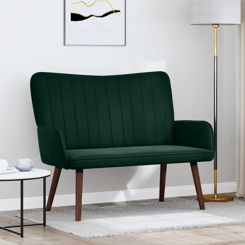 2 Seater Sofa Dark Green 115 x 61 x 87 cm Velvet (V)