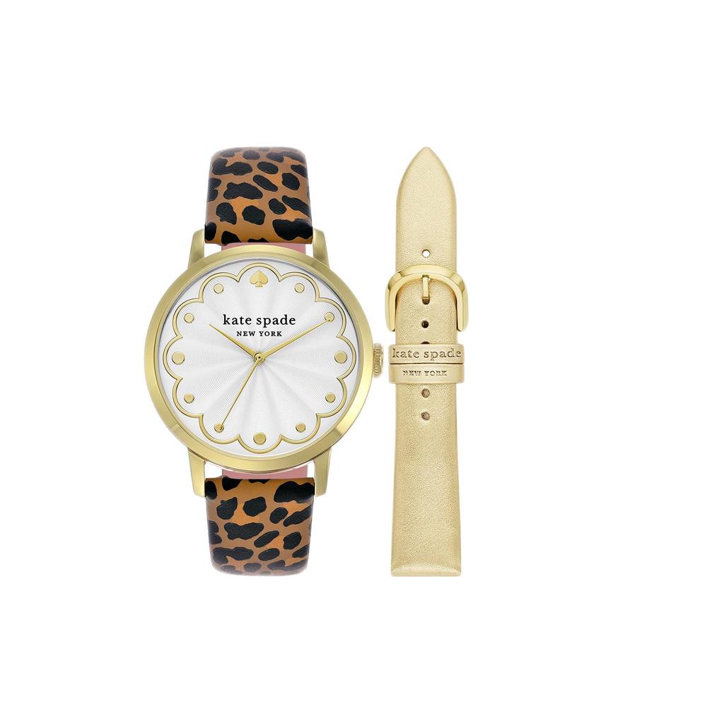 Kate Spade New York Leopard Print Apple Watch® Band (for 38/40/41mm Cases) & Classic Watch Head Compatible Set