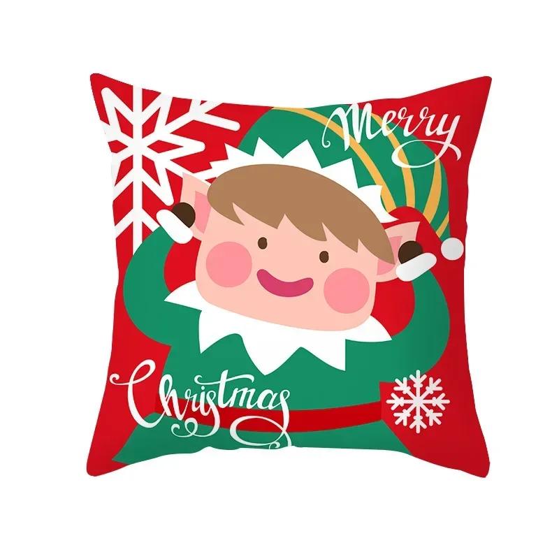 

Наволочки с рождественским принтом для гостиной, дома, чехлы для диванных подушек, подушки для спальни 66x66cm бордовый