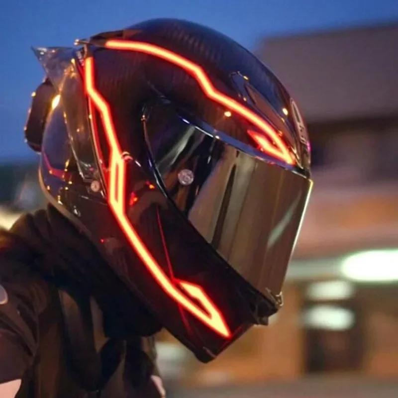 Nowe Światło do Kasku Motocyklowego 4 w 1 Światło EL 3 Tryby Światło LED do Kasku Sygnał do Jazdy Nocnej Pasek Dekoracyjny Kasku Zestaw Akcesoriów