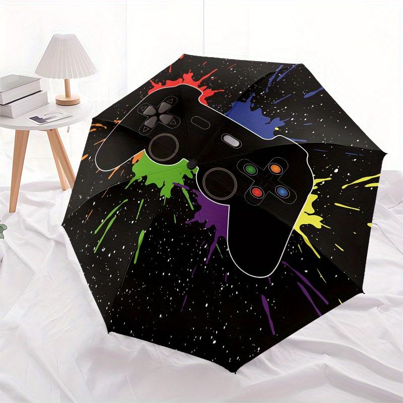 Colorful Paint Splatter Video Game Controller Mouse PadUmbrella, Portable 3-Fold Umbrella for Men & Women,Christmas Gift ES257