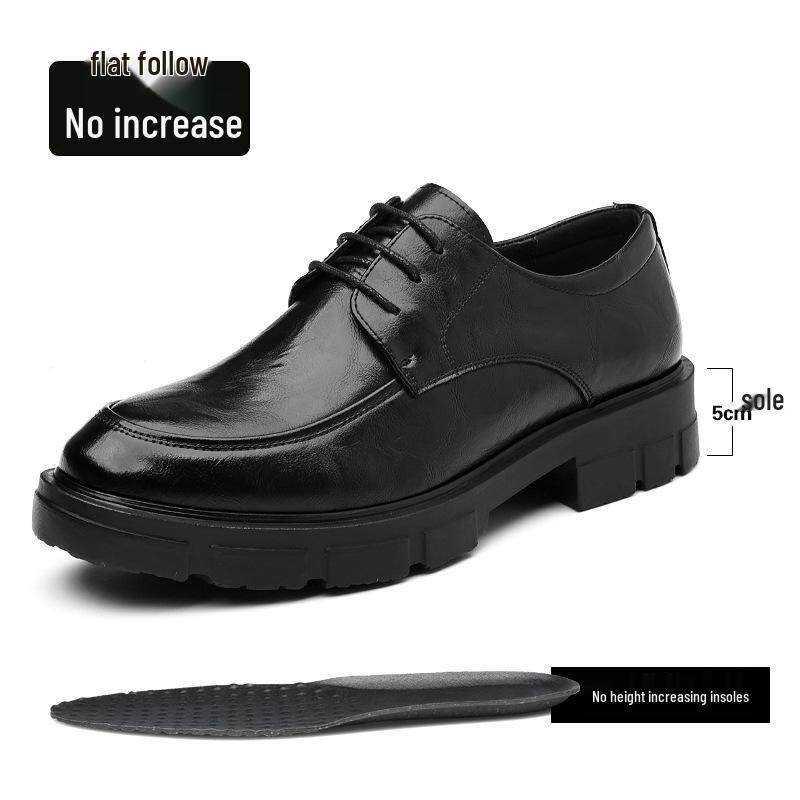 

Мужские формальные туфли из зернистой кожи, увеличение роста на 10 см, низкие, на шнуровке, толстая подошва, британский стиль, дышащие, деловой кэжуал. Size 42