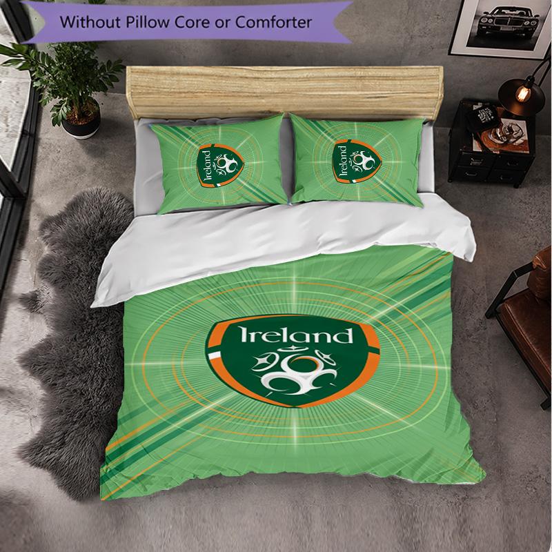 Ireland Rugby Pattern Microfiber 3Pcs Bedding Set Decor Duvet Cover Set For Bedroom Home Use
