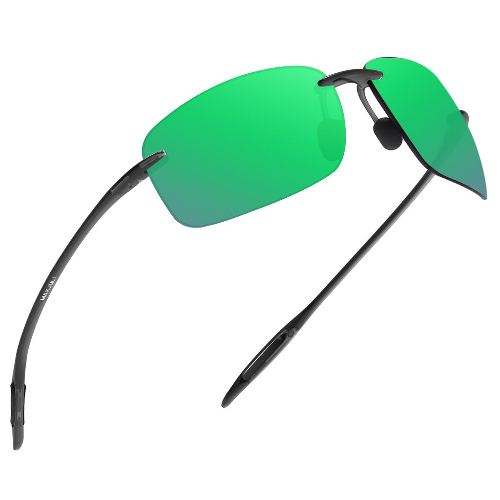 MAXJULI Mode Sport Sonnenbrille für Herren Damen Tr90 Randlose Fassung zum Laufen Angeln Golf Fahren Sonnenbrille UV400 MJ8009