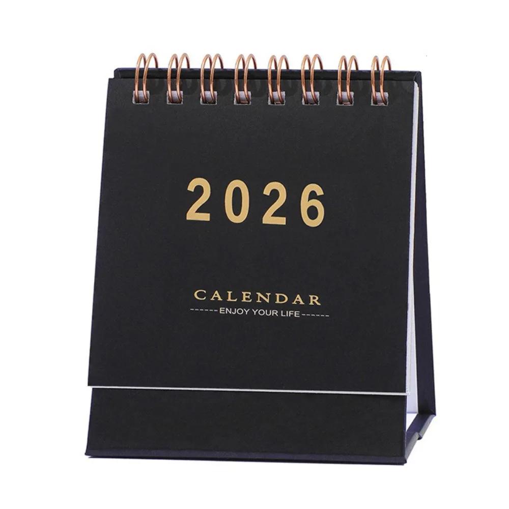 New Small Size Desk Calendar Thick Paper Mini Design Desk Planner Creative Style Coil Binding Daily Planning Supplies Study Use