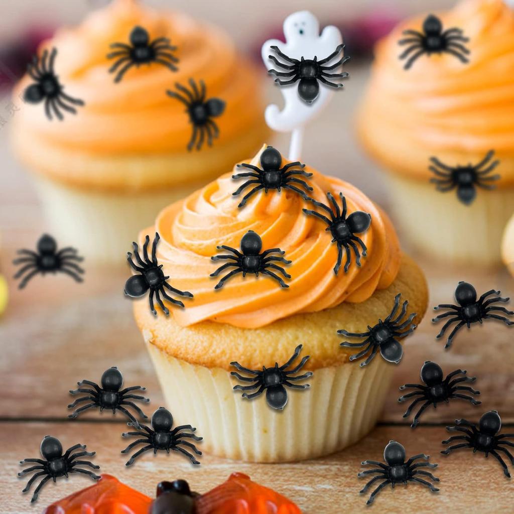 50/500PCS Small Fake Black Spiders Halloween Decoration Horror Spider DIY Party Haunted House Prop Lifelike Insects Tricky Toys 5