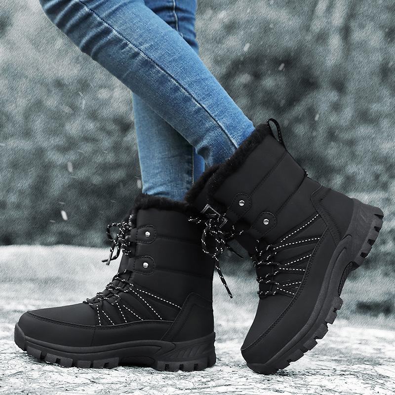 Wear-resistant Sports Outdoor High-top Women's Shoes Women's Winter High-top Snow Boots Plush Warm Cotton Shoes