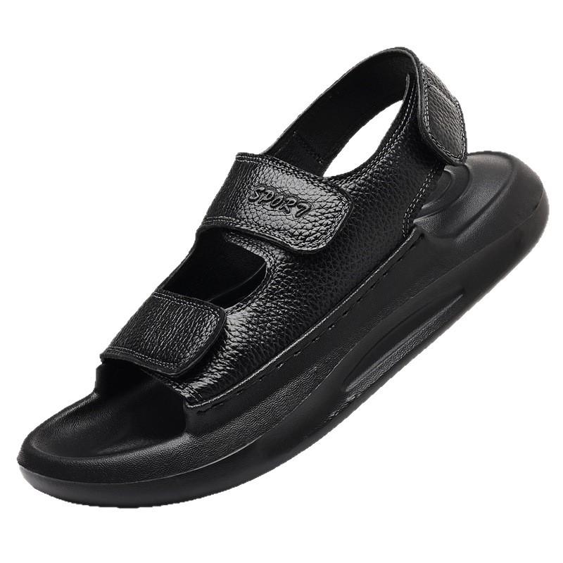 Slippers men's 2025 new summer wear breathable Velcro thick bottom stepping on shit feeling deodorant sandals