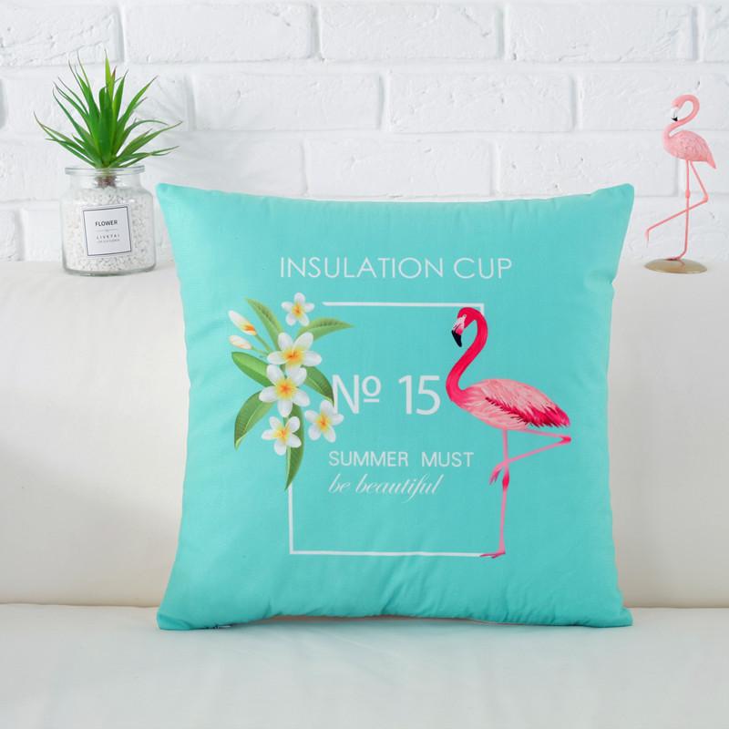 Fresh Flamingo American Nordic Style Velvet Pillowcase Car Sofa Cushion Pillow Windowsill Decorative Pillow