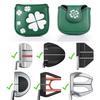Golfschlägerkopfhülle mit Magnetverschluss, kratzfeste Kleeblatt-Stickerei, Golf-Putter-Schutzhülle, Schutzausrüstung