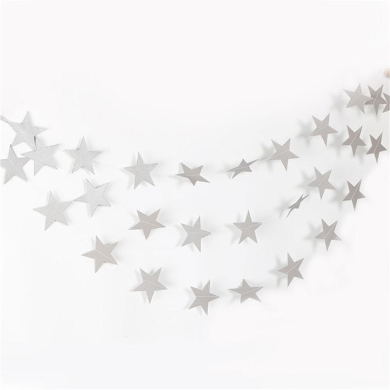 Elegant Star Garlands Decoration Glitters Paper Streame Festival Ornament for Birthday Party Supplies Daily Casual Use