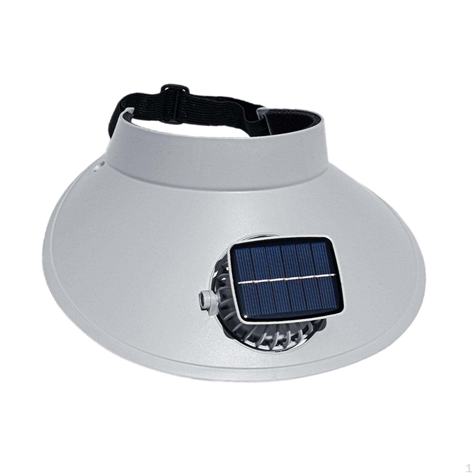 

Регулируемая шляпа-козырек от солнца с вентилятором для пляжа серый