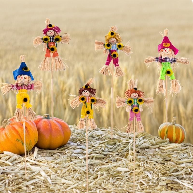 Halloween Scarecrow Decorations Fall Harvest Scarecrow for Autumn,Garden,Thanksgiving Decor Standing Scarecrow Decor
