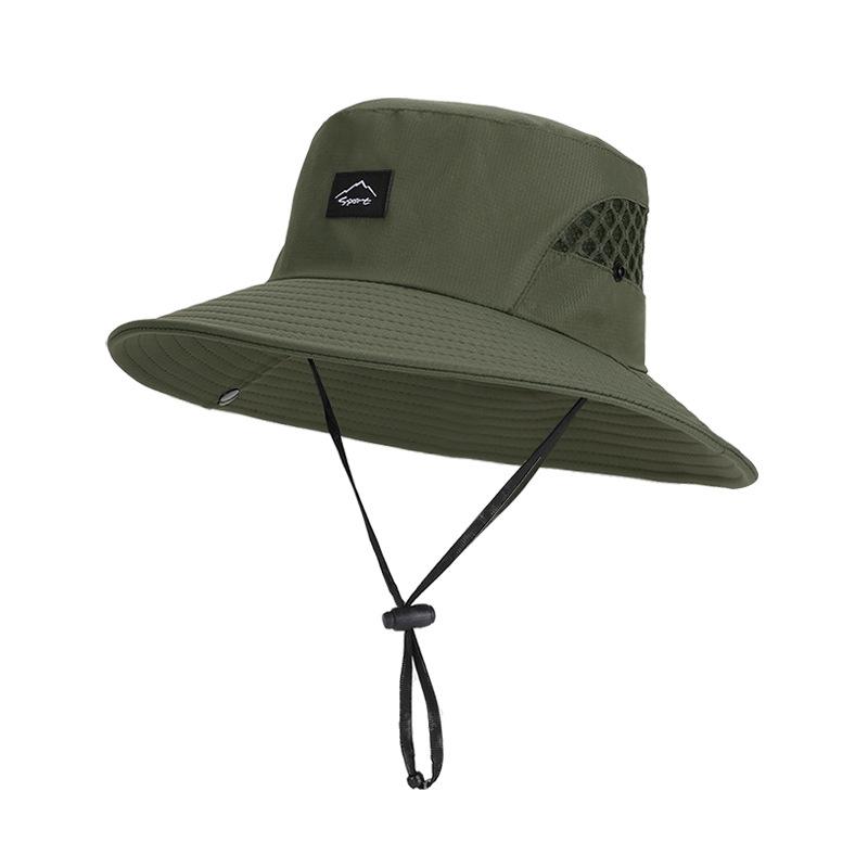 Summer men's breathable sun hat outdoor mountaineering fishing sun protection hat women's big-brimmed basin hat big head circumference bucket hat