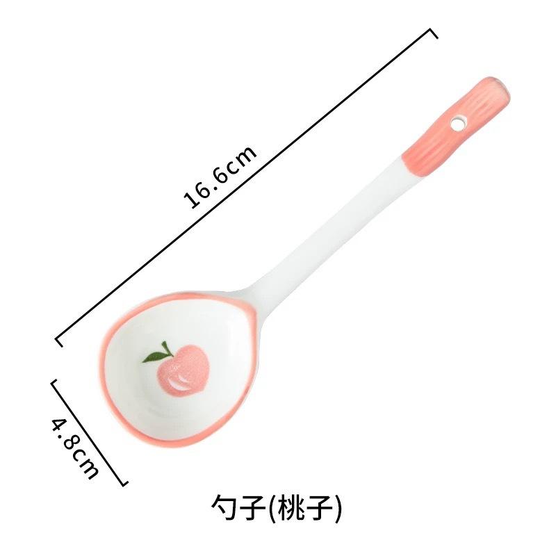 Long Handle Solid Ladle High Quality Non-toxic and Tasteless Good Looks Vintage Kitchen Supplies Ceramic Spoon Fine Workmanship