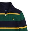 Polo Ralph Lauren Knitted Sweater FW24 Logo Embroidered Striped Mock Neck Long Sleeve Kids sweater Blue CWPOSWEY6820543-999