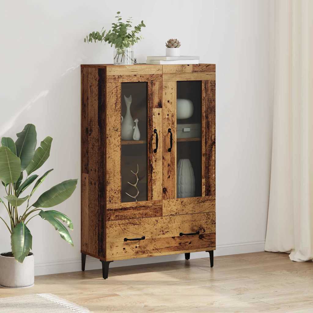Highboard Reclaimed Wood 70 x 31 x 115 cm Engineered Wood and Iron