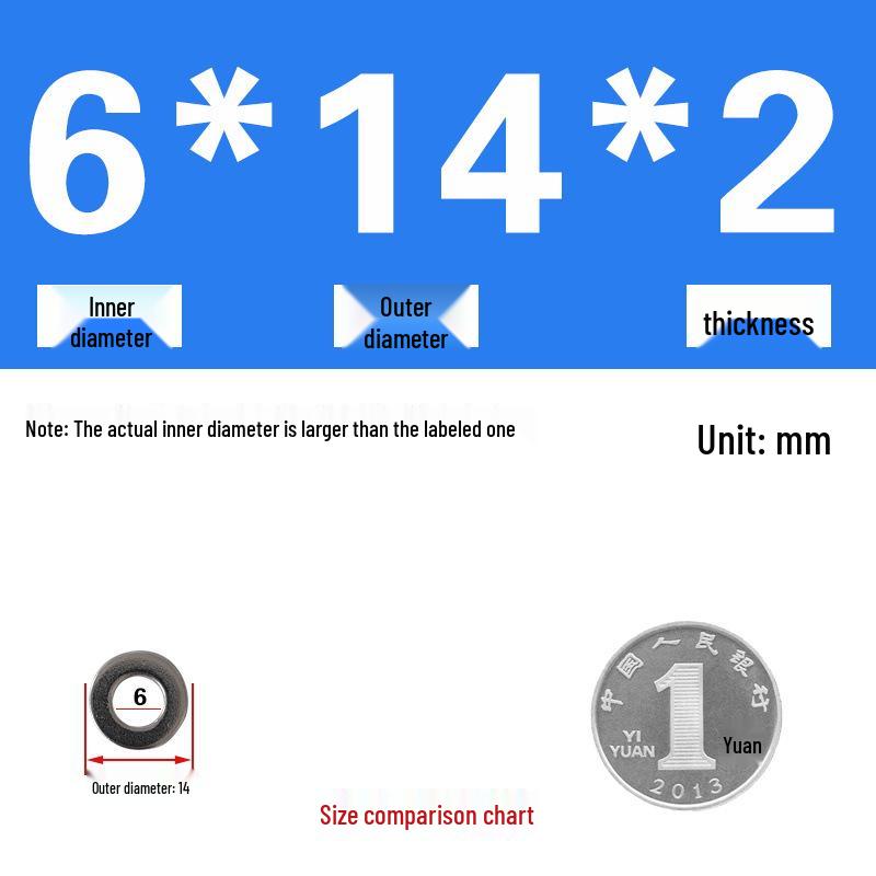 Galvanized Metal Flat Washer - Thin, Thickened, Enlarged Edge, Round, Sizes M3 to M10