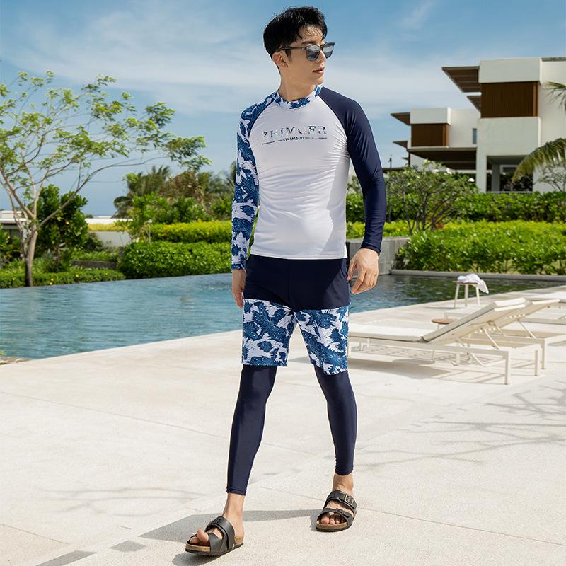 Men's Two-Piece Long Sleeve Wetsuit: Sun Protection, Quick Dry, Slim Fit for Snorkeling, Surfing & Hot Springs