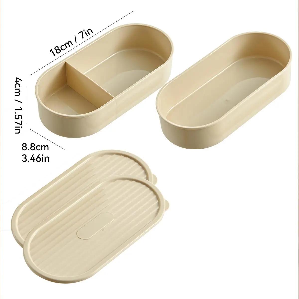 

Портативный ланч-бокс для студентов, офисных работников, контейнер для бенто, салатов, фруктов, с отделением для хранения свежей еды 2pc