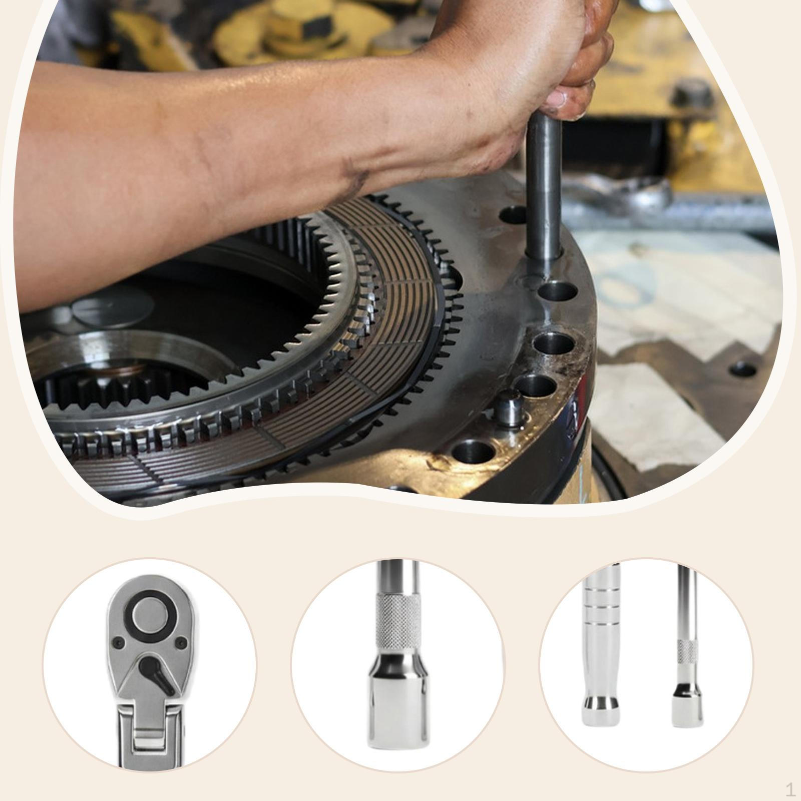 

6 Pieces Ratchet Set 1/4 inch, 3/8 1/2 inch Drive 180°Swing Steel 72 Sockets Wrench for