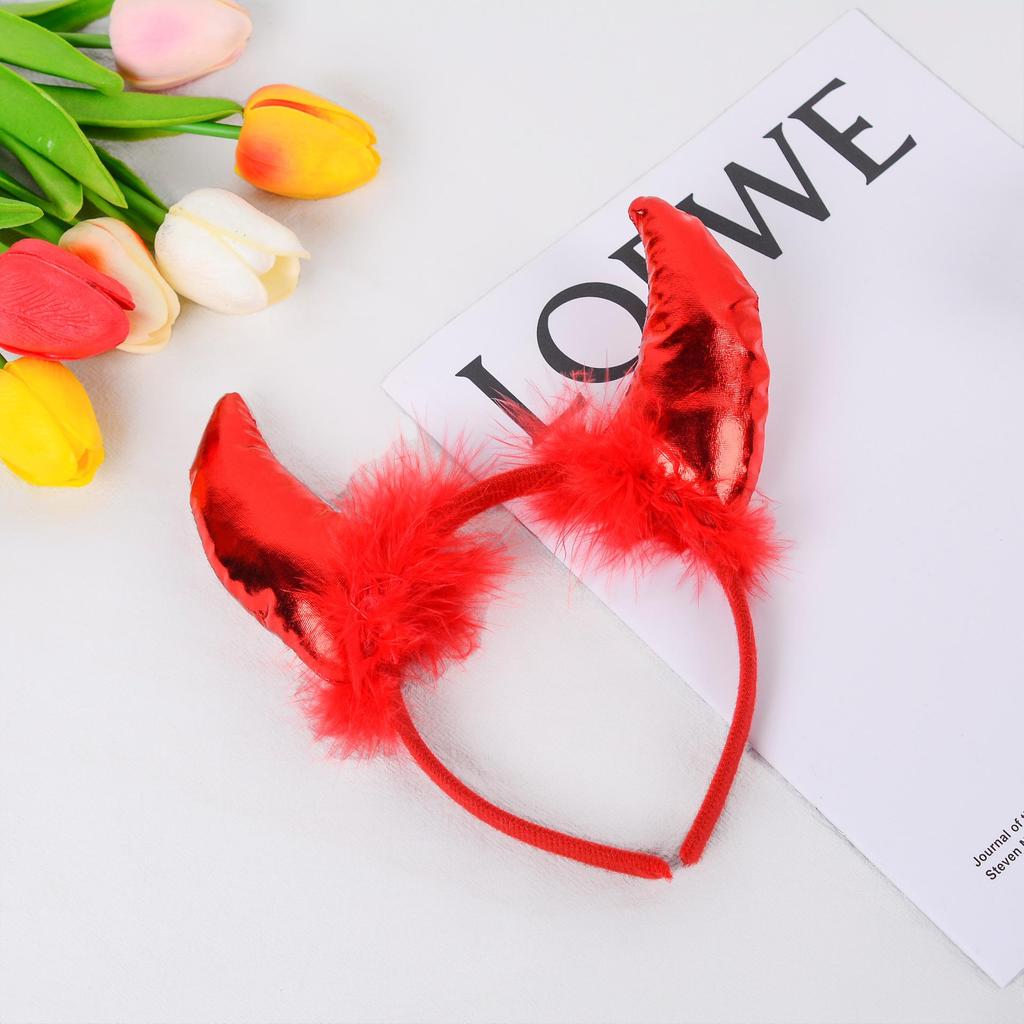 Devil Horns Headband Halloween Christmas Holiday Party Masquerade Hair Accessory