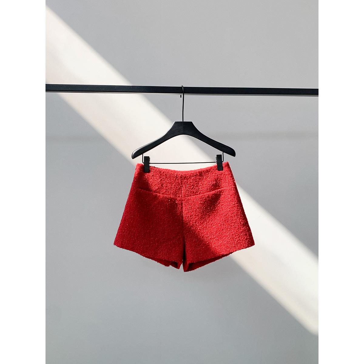 

Yi En Ou Retro High-Waisted Slimming Shorts - Petite Women s Casual Pants for a Leg-Lengthening Look Medium красный