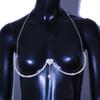 Women's Double Heart Rhinestone Pendant Bra Strap Body Chain